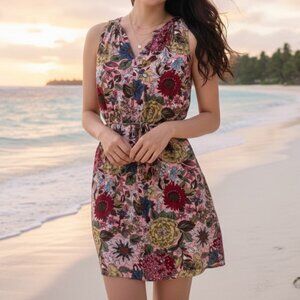 LOFT petite mini flower pattern dress, 33 inches perfect summer vacation dress